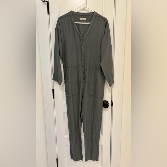 Outerknown Retrograde Linen Jumpsuit, Gray - Picture 2 of 13
